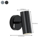 Rotating Cylinder Pivot Bedside Reading Wall Sconce #size