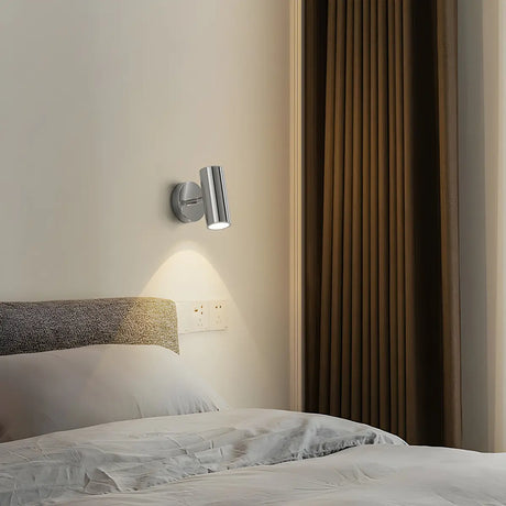 Rotating Cylinder Pivot Bedside Reading Wall Sconce Image - 2