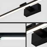 Rotating Modern Long Linear LED Black Vanity Light Image - 17