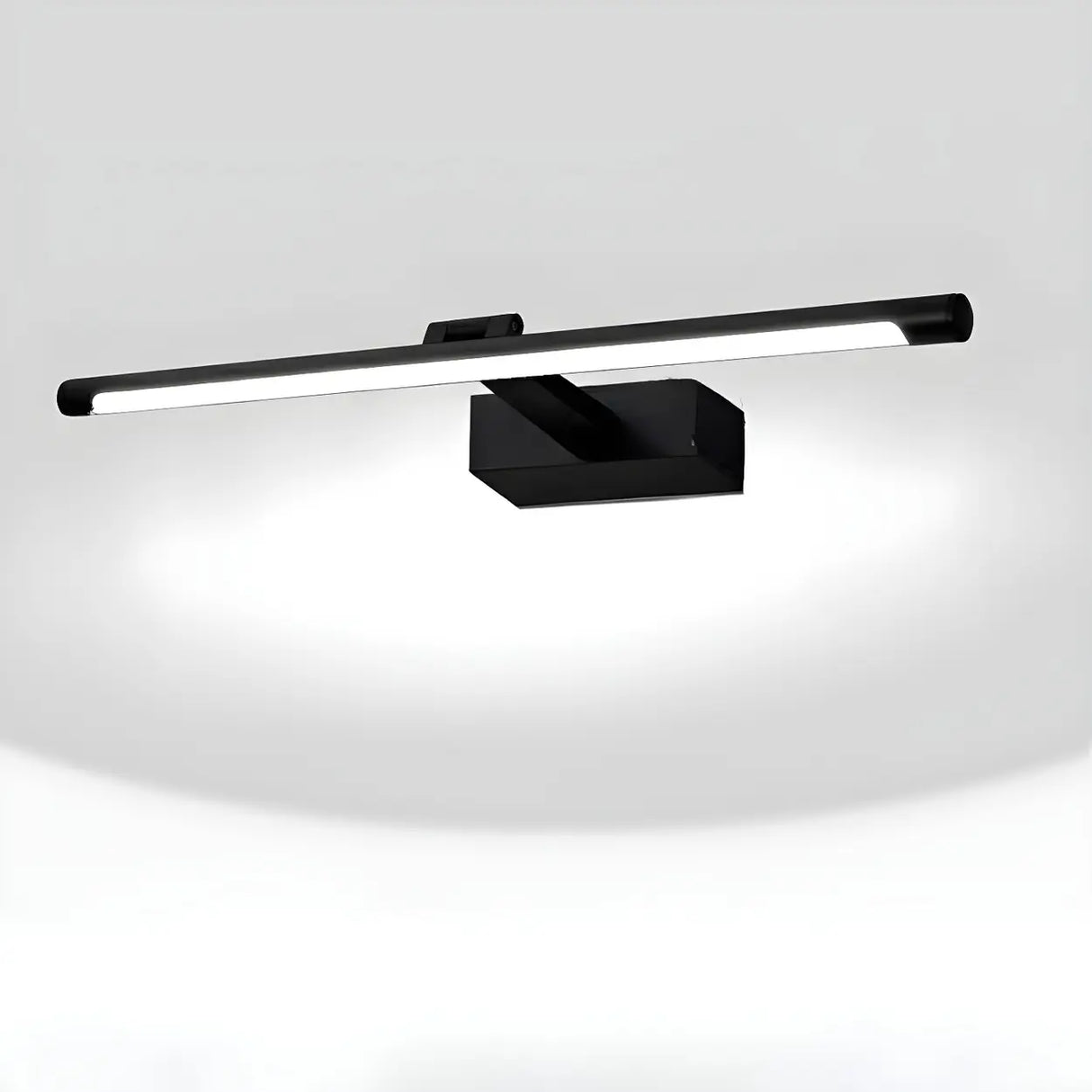 Rotating Modern Long Linear LED Black Vanity Light Image - 3