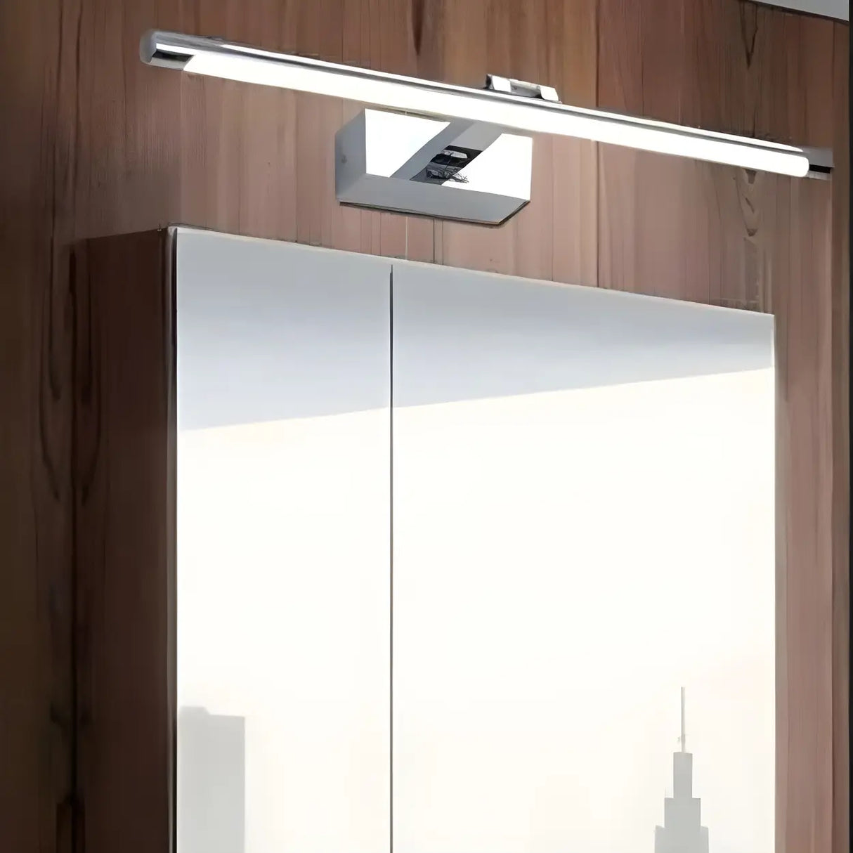 Rotating Modern Long Linear LED Black Vanity Light Image - 6