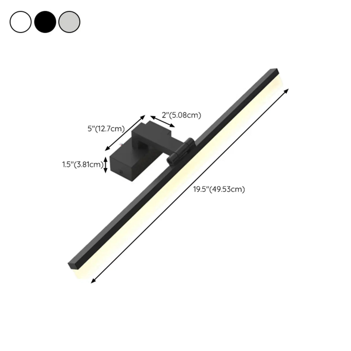 Rotating Modern Rectangular LED Bathroom Vanity Light Image - 12