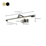 Rotating Modish Gold Linear Metal Vanity Bathroom Light #size