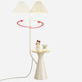 Rotating Pleated Bedside Pedestal Storage Floor Lamp Image - 13