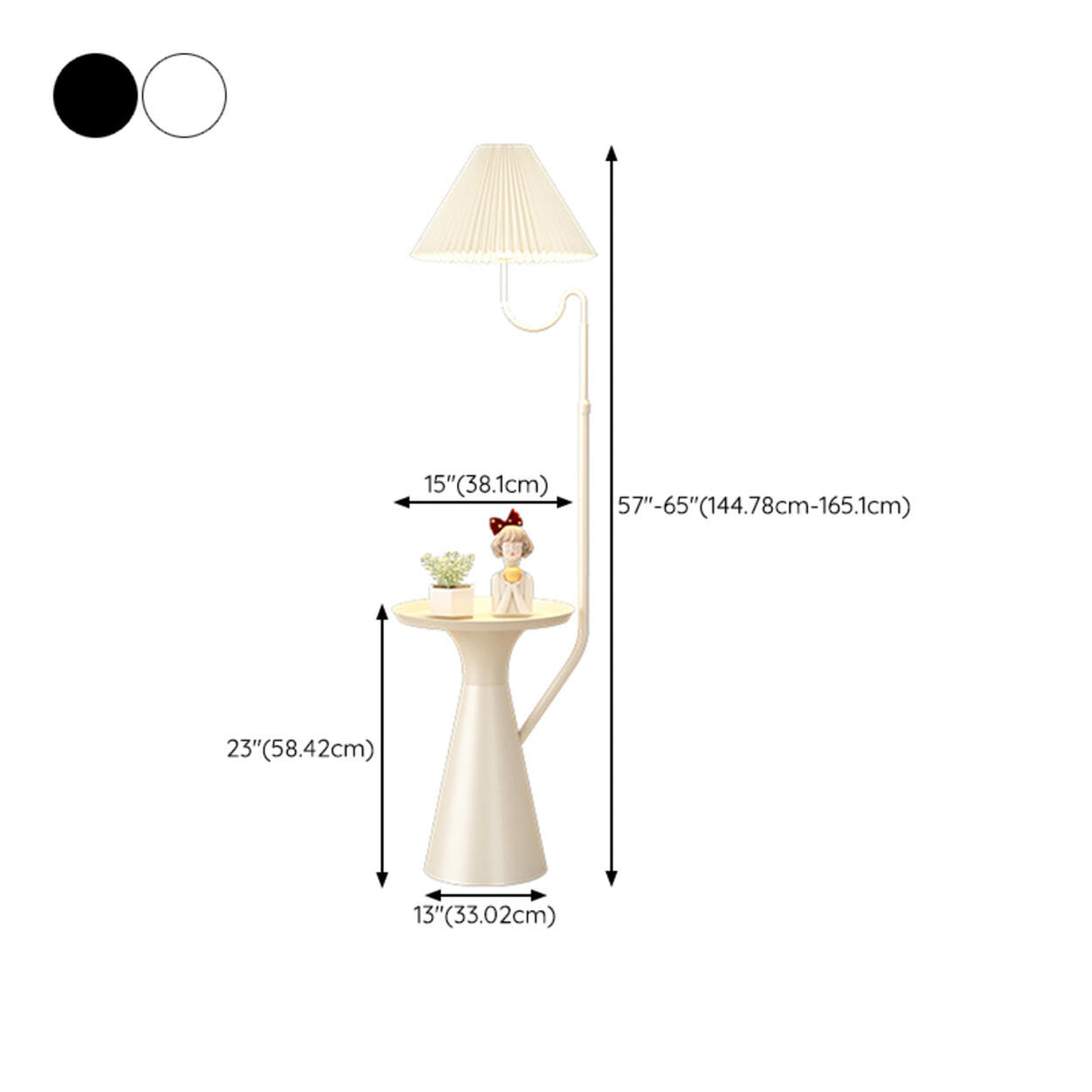 Rotating Pleated Bedside Pedestal Storage Floor Lamp 