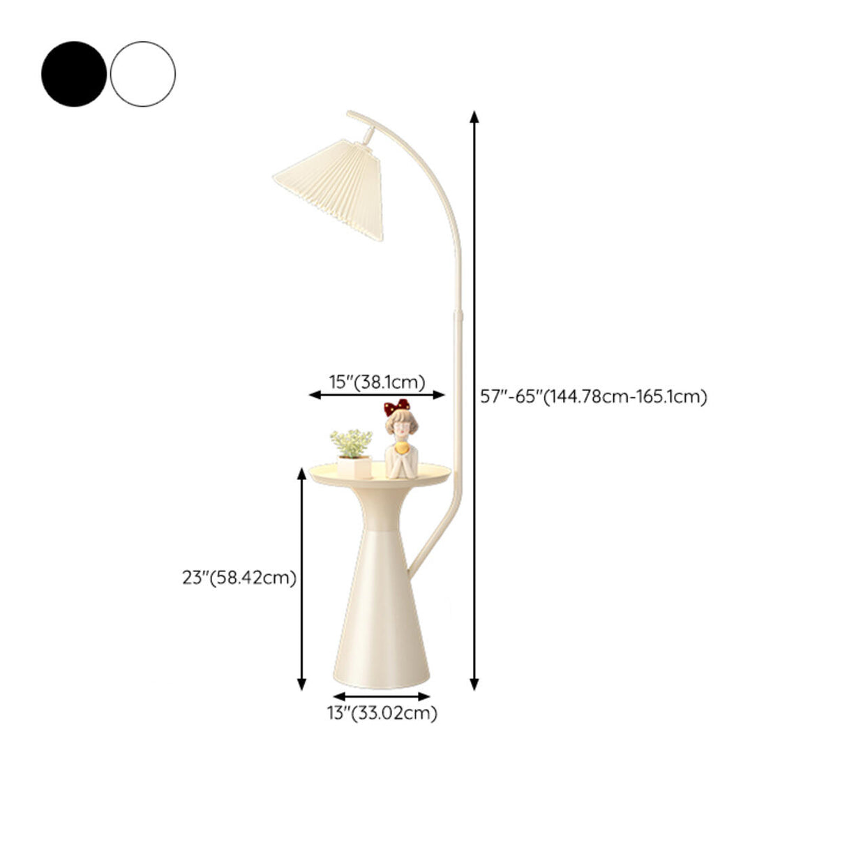 Rotating Pleated Bedside Pedestal Storage Floor Lamp Image - 17