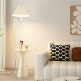 Rotating Pleated Bedside Pedestal Storage Floor Lamp Image - 3