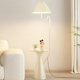 Rotating Pleated Bedside Pedestal Storage Floor Lamp Image - 9