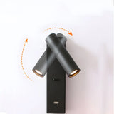 Rotating Rocker Switch Tube LED Aluminum Wall Reading Light Image - 4