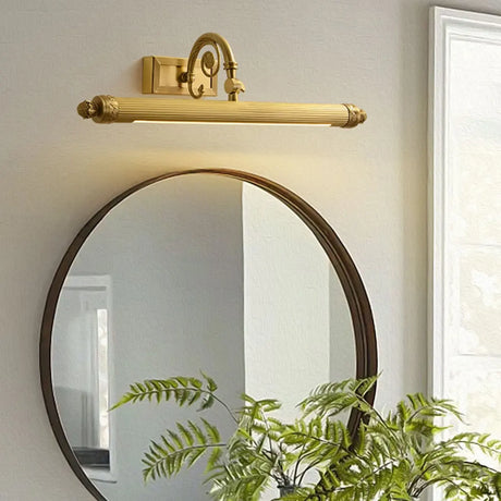 Rotating Vintage Gold Linear LED Metal Vanity Light Image - 1