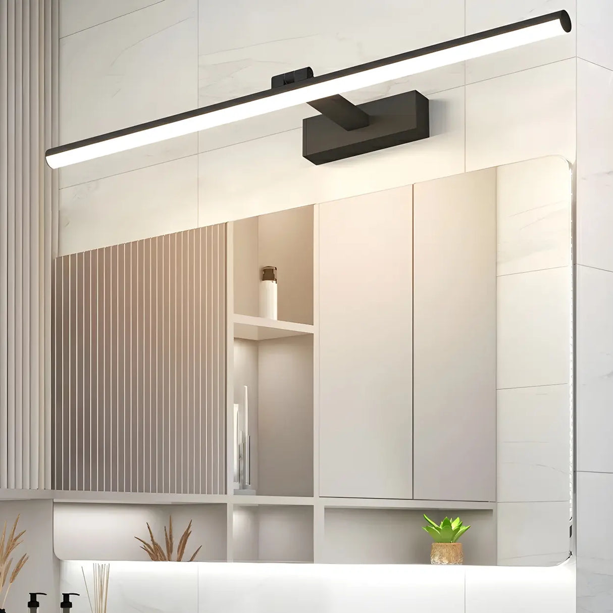 Rotating White Linear Modern LED Metal Vanity Light Image - 8