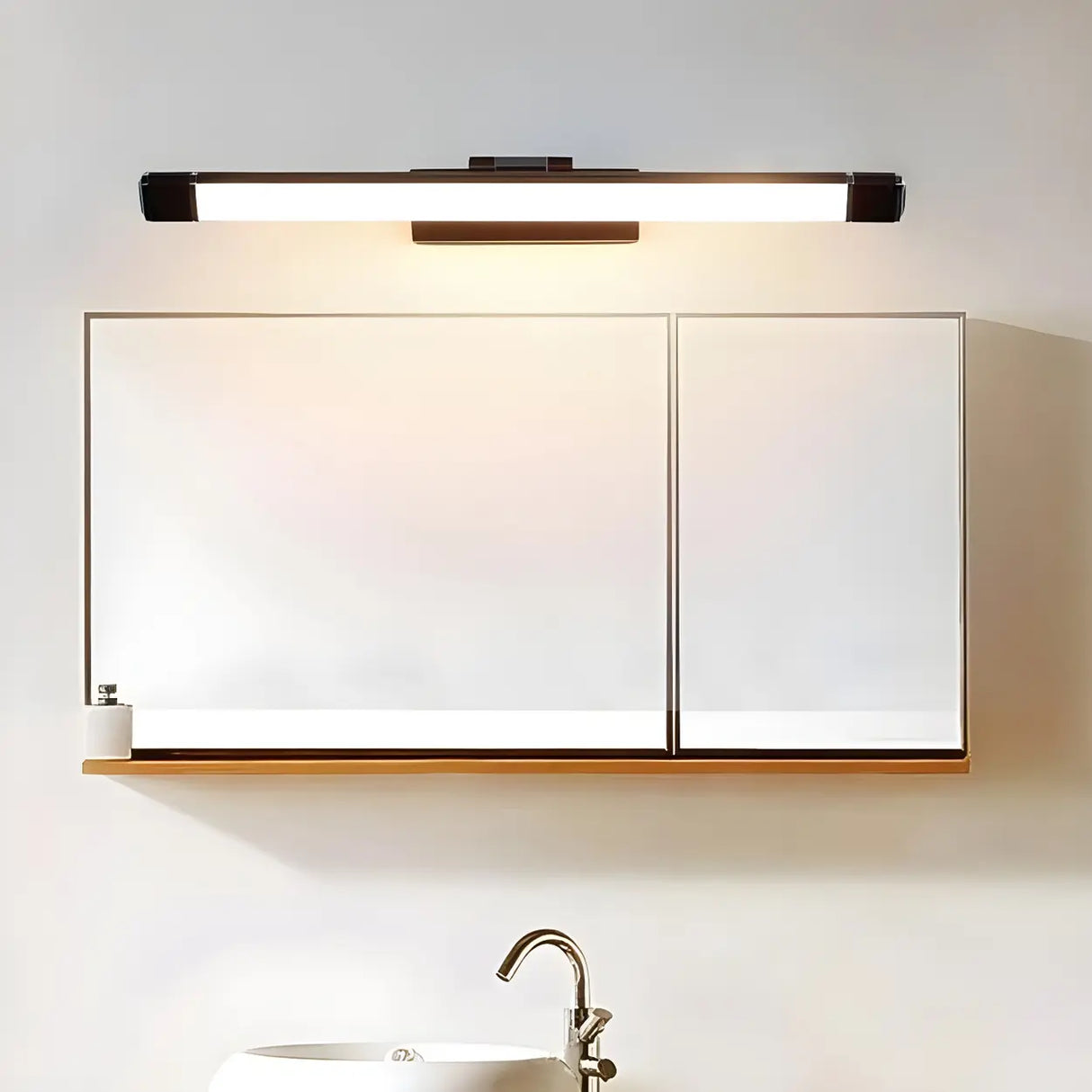 Rotating White Modern Rectangular LED Vanity Light Image - 18