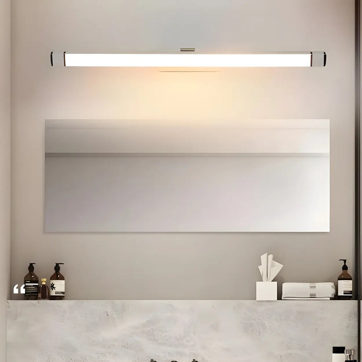 Rotating White Modern Rectangular LED Vanity Light Image - 6