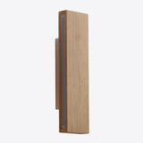 Rotating Wooden Rectangular Bedside LED Wall Sconce Image - 12