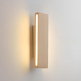 Rotating Wooden Rectangular Bedside LED Wall Sconce Image - 7