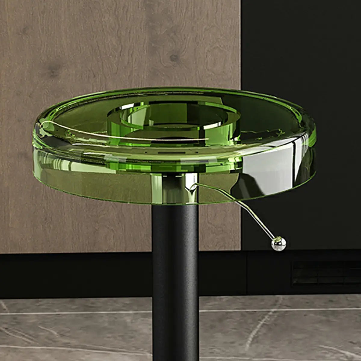 Round Backless Acrylic Adjustable Swivel Bar Stool Image - 12