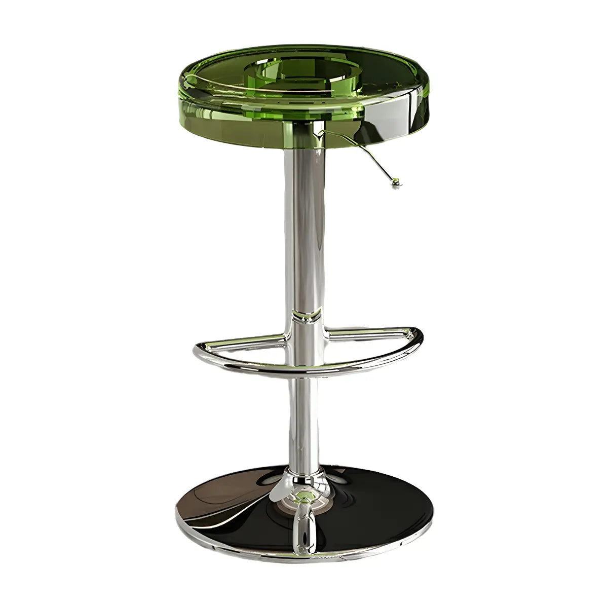 Round Backless Acrylic Adjustable Swivel Bar Stool Image - 14