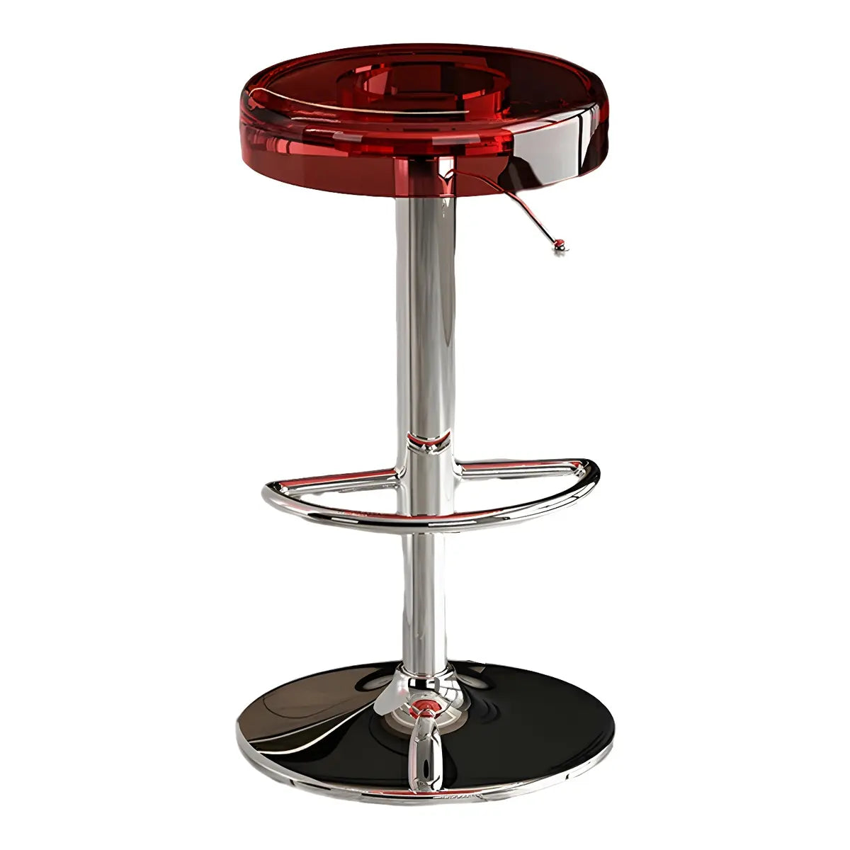 Round Backless Acrylic Adjustable Swivel Bar Stool Image - 17