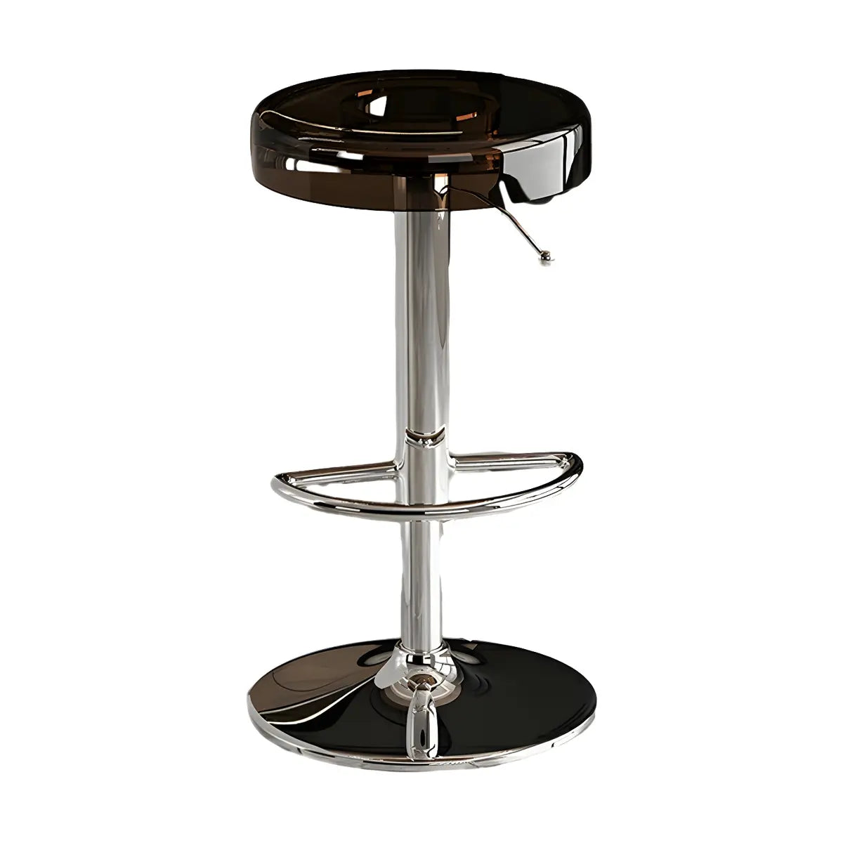 Round Backless Acrylic Adjustable Swivel Bar Stool Image - 18