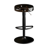 Round Backless Acrylic Adjustable Swivel Bar Stool Image - 19