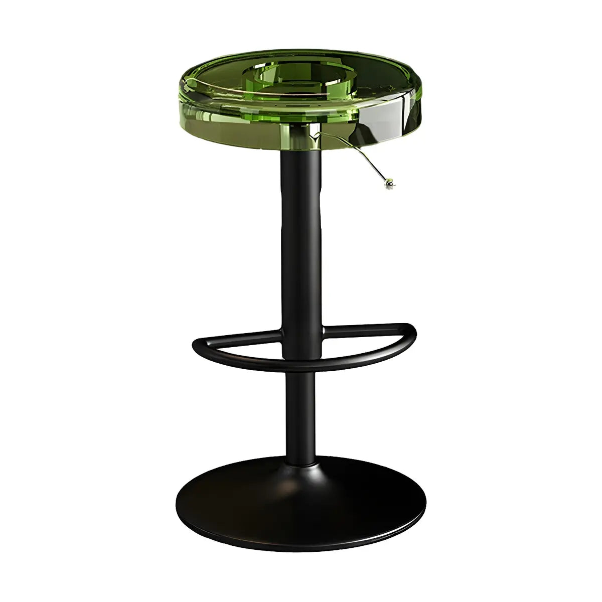 Round Backless Acrylic Adjustable Swivel Bar Stool Image - 21