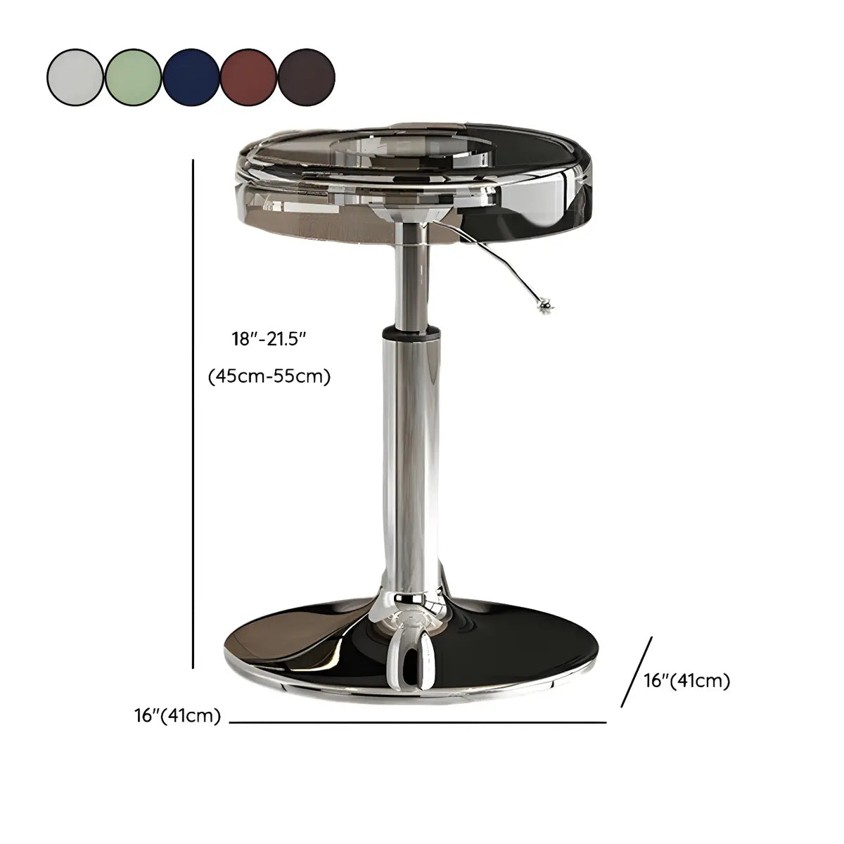 Round Backless Acrylic Adjustable Swivel Bar Stool Image - 40