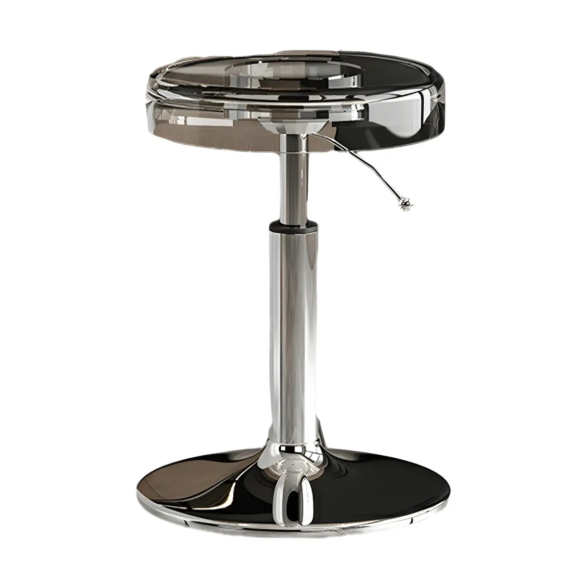 Round Backless Acrylic Adjustable Swivel Bar Stool Image - 5