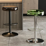 Round Backless Acrylic Adjustable Swivel Bar Stool Image - 8