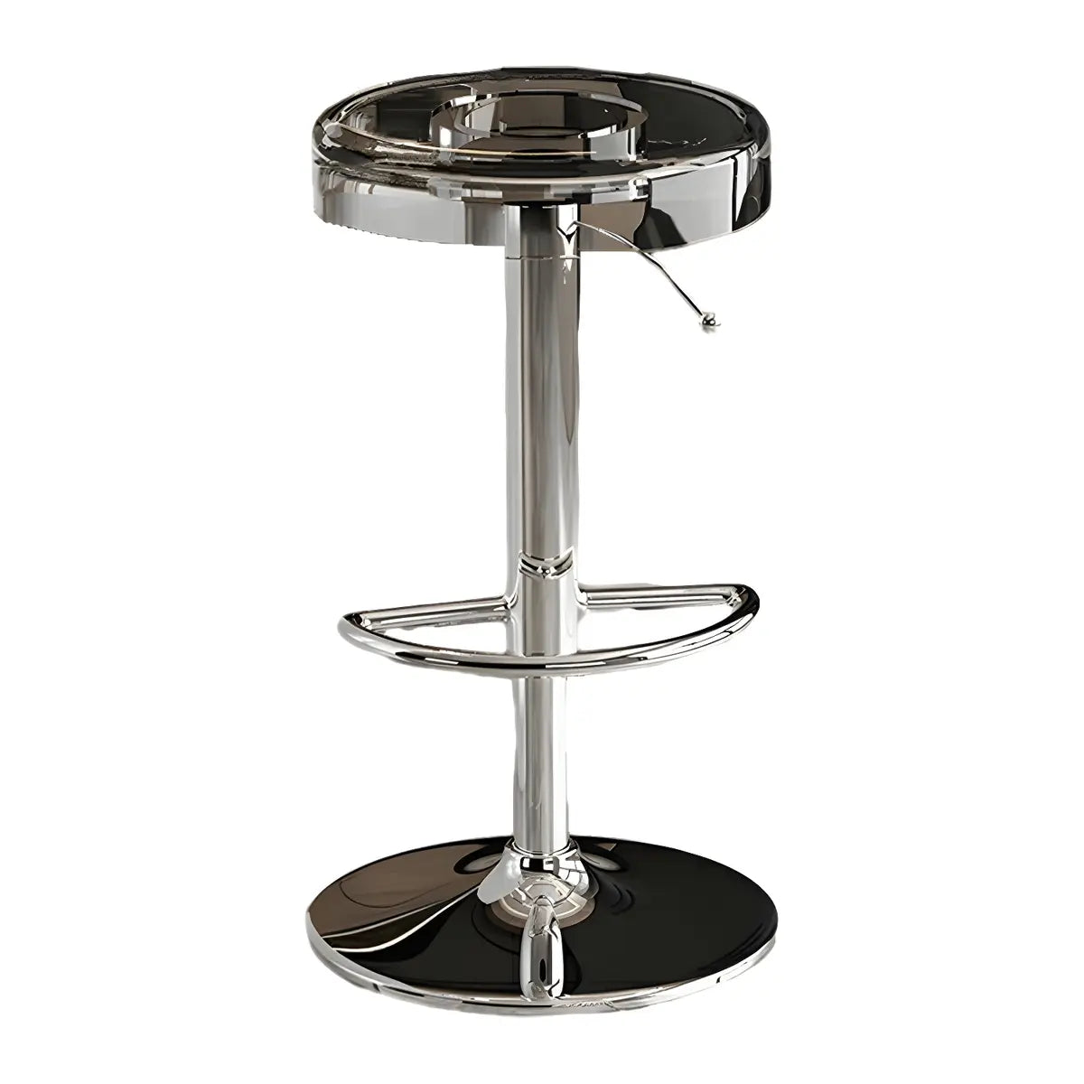 Round Backless Acrylic Adjustable Swivel Bar Stool Image - 9