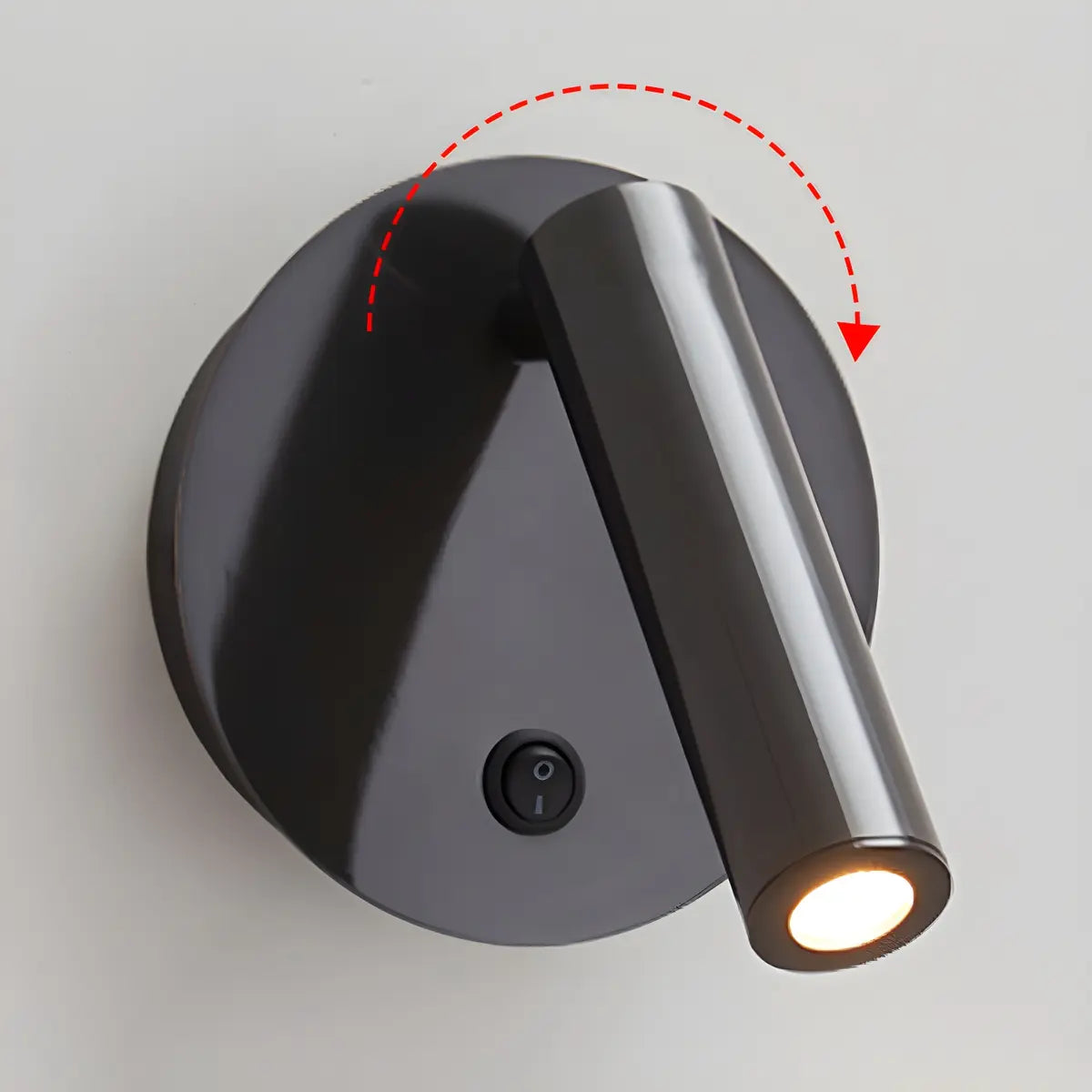 Round Base Cylinder Rotating Reading Bedside Wall Light Image - 13