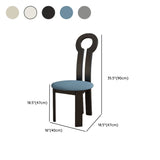 Round Beige Seat Wooden Key Slat Back Dining Chair Image - 17