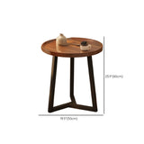 Round Brown Manufactured Wood and Steel Chairside Table Image - 17