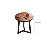 Round Brown Manufactured Wood and Steel Chairside Table Image - 19