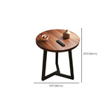 Round Brown Manufactured Wood and Steel Chairside Table Image - 20