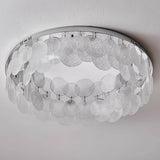 Round Clear Glass Flake Flush Mount Ceiling Light Image - 10