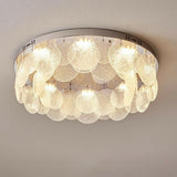 Round Clear Glass Flake Flush Mount Ceiling Light Image - 11