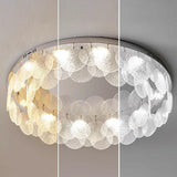 Round Clear Glass Flake Flush Mount Ceiling Light Image - 12