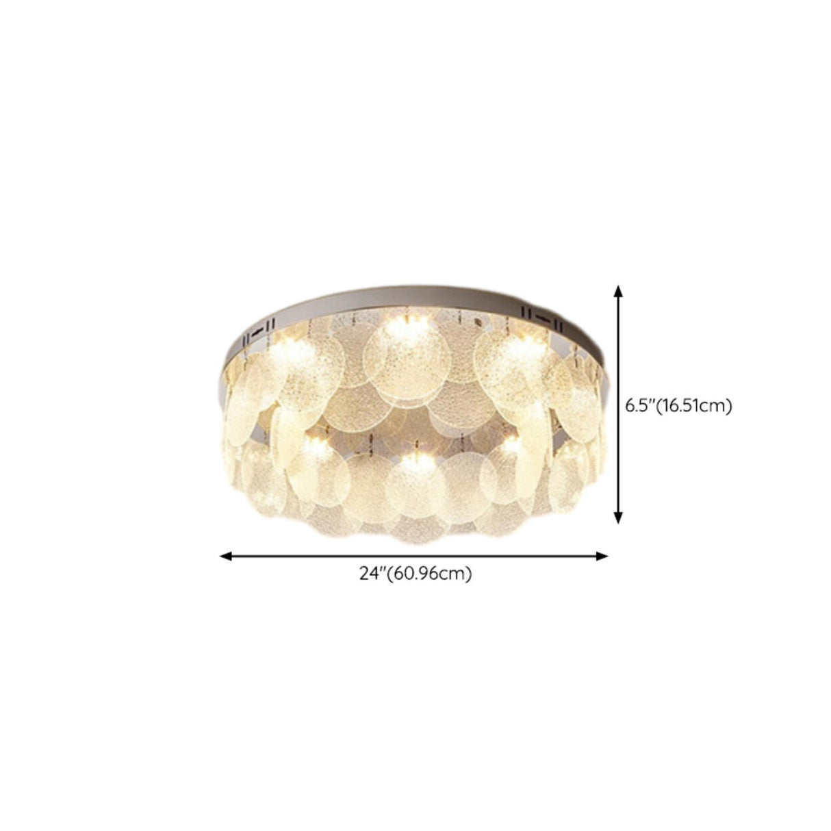 Round Clear Glass Flake Flush Mount Ceiling Light Image - 18