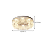 Round Clear Glass Flake Flush Mount Ceiling Light Image - 18