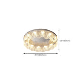 Round Clear Glass Flake Flush Mount Ceiling Light Image - 19