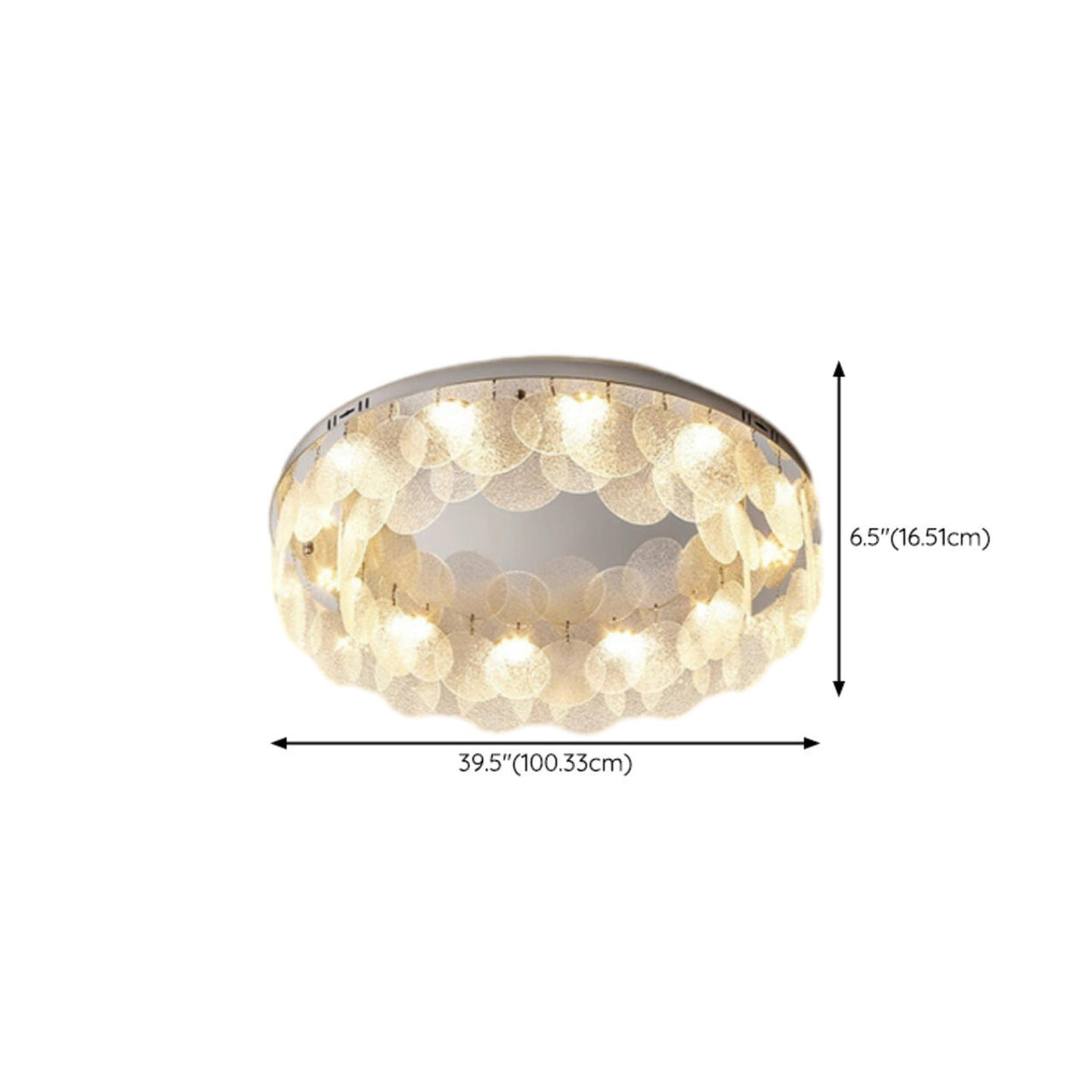 Round Clear Glass Flake Flush Mount Ceiling Light Image - 20