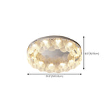 Round Clear Glass Flake Flush Mount Ceiling Light Image - 20