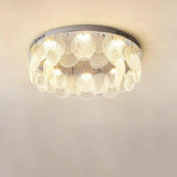 Round Clear Glass Flake Flush Mount Ceiling Light Image - 3