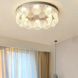 Round Clear Glass Flake Flush Mount Ceiling Light Image - 6