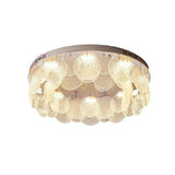 Round Clear Glass Flake Flush Mount Ceiling Light Image - 9