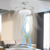 Round Cloud Retractable 4 Blade Ceiling Fan with Light Image - 16