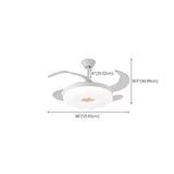 Round Cloud Retractable 4 Blade Ceiling Fan with Light Image - 19