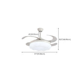 Round Cloud Retractable 4 Blade Ceiling Fan with Light Image - 21