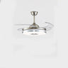 Round Crystal Clear Blades Ceiling Fan with LED Light Image - 11