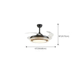 Round Crystal Clear Blades Ceiling Fan with LED Light Image - 16